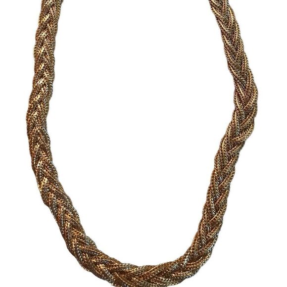 WOMENS FAUX GOLD BRAIDED NECKLACE! - Picture 4 of 5